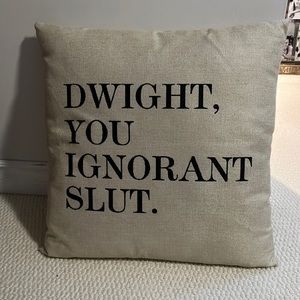 The office saying pillow